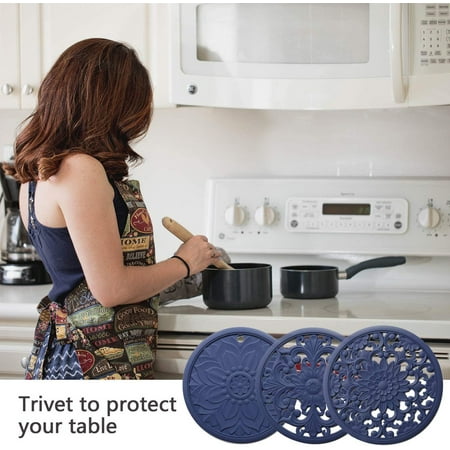 Kitchen gadgets cookware sets utensils accessories Silicone Trivet Mat Set with 3 Carved Patterns Hot Pot
Kitchen gadgets cookware sets utensils accessories Silicone Trivet Mat Set with 3 Carved Patterns Hot Pot