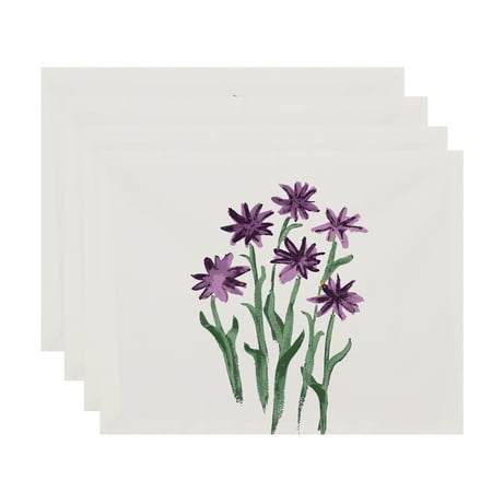 Simply Daisy 18 x 14 inch Daffodils Placemat (set of 4) Purple