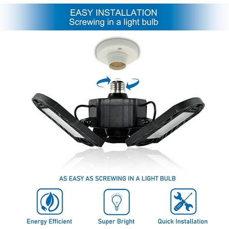 6 Pack 60W Deformable LED Garage Ceiling Lights LED Basement Lights for Garage Warehouse Workshop Shop
6 Pack 60W Deformable LED Garage Ceiling Lights LED Basement Lights for Garage Warehouse Workshop Shop