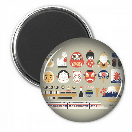 Local Japanese Well Known Stuff Refrigerator Magnet Sticker Decoration Badge
