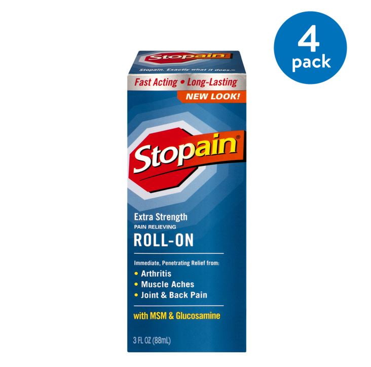 Pack Stopain Extra Strength Pain Relieving Roll On Fl Oz