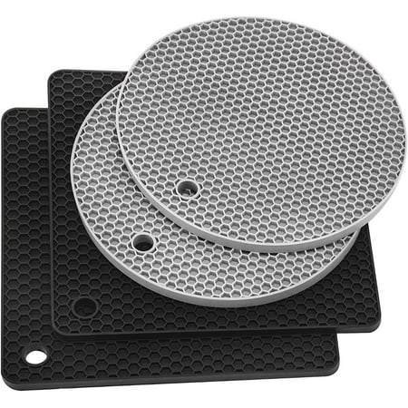 Silicone Trivet Mats 4 Pack Silicone Pot Holders for Hot Pan and Pot Pads Heat Resistant Counter Mats for Tables Countertops Spoon Rest and Large Coasters Black & Gray (2 Squared + 2 Round Mats)
Silicone Trivet Mats 4 Pack Silicone Pot Holders for Hot Pan and Pot Pads Heat Resistant Counter Mats for Tables Countertops Spoon Rest and Large Coasters Black & Gray (2 Squared + 2 Round Mats)