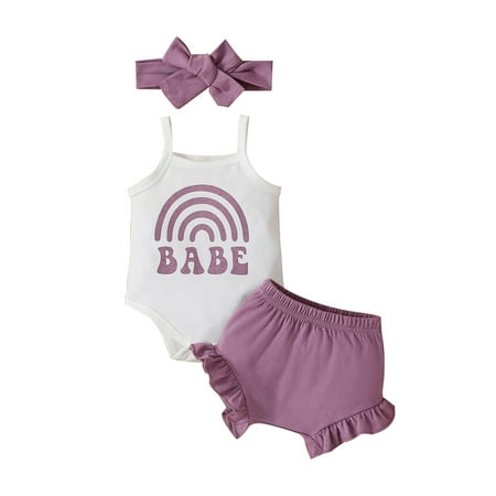 Bagilaanoe 3pcs Newborn Baby Girl Short Pants Set Rainbow Letters Print Sleeveless Romper Tops + Shorts + Hairband 3M 6M 12M 18M Infant Casual Summer Outfits
Bagilaanoe 3pcs Newborn Baby Girl Short Pants Set Rainbow Letters Print Sleeveless Romper Tops + Shorts + Hairband 3M 6M 12M 18M Infant Casual Summer Outfits
