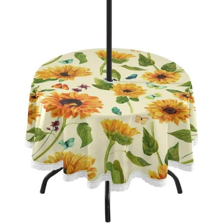 Hyjoy Sunflower Outdoor Tablecloth with Umbrella Hole and Zipper Waterproof Round Tablecloth 60 Inch for Party Patio Picnic Holiday Dinner Summer
Hyjoy Sunflower Outdoor Tablecloth with Umbrella Hole and Zipper Waterproof Round Tablecloth 60 Inch for Party Patio Picnic Holiday Dinner Summer