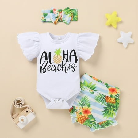 Baby Boys Girls Summer Outfits Letter Pattern Short Sleeve Bodysuit Romper Tops Floral Shorts Pants Headband 3PCS Clothes Set
Baby Boys Girls Summer Outfits Letter Pattern Short Sleeve Bodysuit Romper Tops Floral Shorts Pants Headband 3PCS Clothes Set