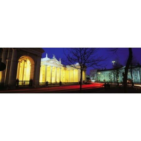 Bank Of Ireland College Green Dublin Co Dublin Ireland Former Irish Houses Of Parliament Stretched Canvas - The Irish Image Collection Design Pics (34 x 11)