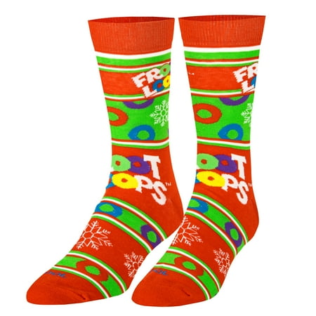 Cool Socks Christmas Holiday Socks for Men Fun Print Froot Loops Cereal Adult