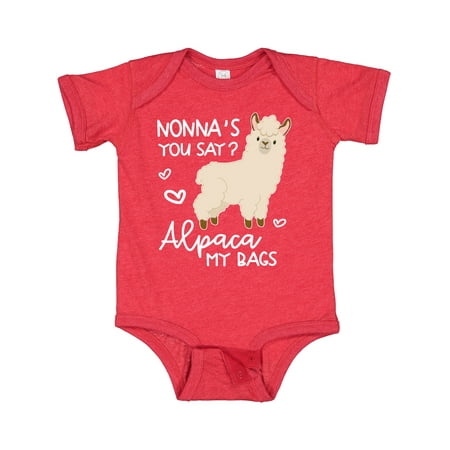 Inktastic Nonna s You Say Alpaca My Bags Gift Baby Boy or Baby Girl Bodysuit
Inktastic Nonna s You Say Alpaca My Bags Gift Baby Boy or Baby Girl Bodysuit