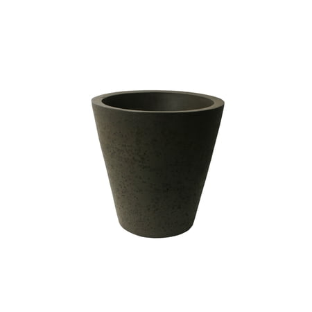 Algreen Crete Planter, Self-Watering Planter, 16.5-In. Height by 16-In., Concrete Texture, Brownstone