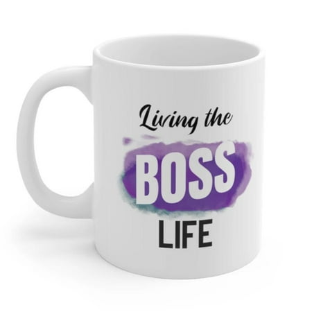 WONISOLI Living A Boss Life Mug 11 oz White Ceramic