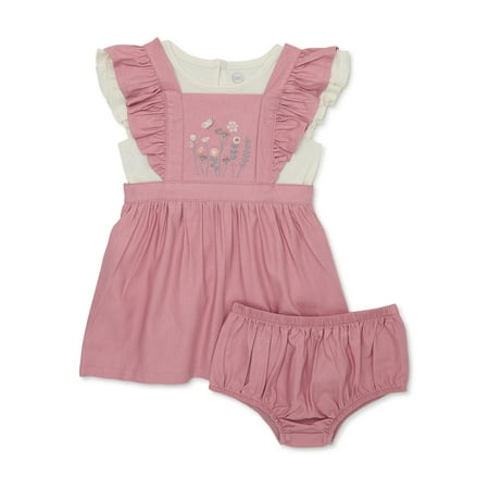 Wonder Nation Baby Girls Pinafore Set Sizes 0-24 Months