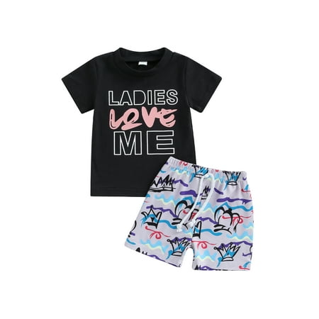 HOANSELAY Baby Boys Shorts Set Short Sleeve Letters T-shirt with Wave Print Shorts Summer Outfit
HOANSELAY Baby Boys Shorts Set Short Sleeve Letters T-shirt with Wave Print Shorts Summer Outfit