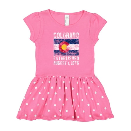 Inktastic Established August 1 1876 Colorado Flag Gift Toddler Girl Dress
