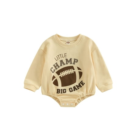 Newborn Baby Boy Girl Football Sweatshirt Romper 3 6 12 18 Months Letter Print Crewneck Long Sleeve One Piece Outfits
Newborn Baby Boy Girl Football Sweatshirt Romper 3 6 12 18 Months Letter Print Crewneck Long Sleeve One Piece Outfits