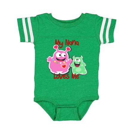 Inktastic My Nana Loves Me Monster Gift Baby Boy or Baby Girl Bodysuit