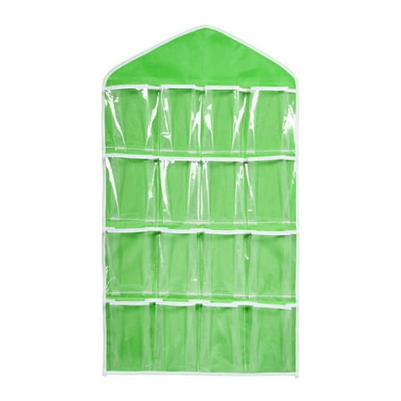 16 Pockets Clear Over Door Hanging Bag Shoe Rack Hanger Underwear Socks Bra Closet Storage Tidy Organizer (Green)
16 Pockets Clear Over Door Hanging Bag Shoe Rack Hanger Underwear Socks Bra Closet Storage Tidy Organizer (Green)