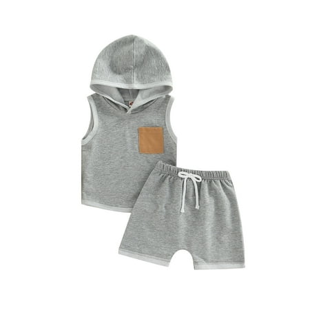 MissiMae Infant Baby Boy Outfits Patchwork Hooded Sleeveless Tank Tops + Elastic Waist Solid Color Shorts Summer Set 2Pcs 0-3Y
MissiMae Infant Baby Boy Outfits Patchwork Hooded Sleeveless Tank Tops + Elastic Waist Solid Color Shorts Summer Set 2Pcs 0-3Y