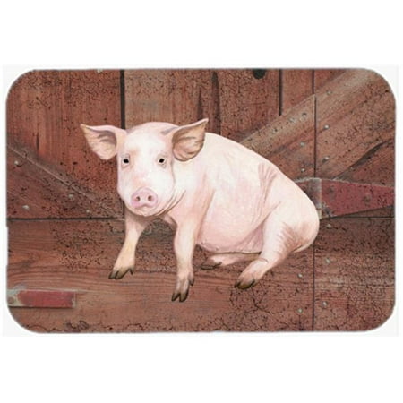 Pig At The Barn Door Glass Cutting Board - Large