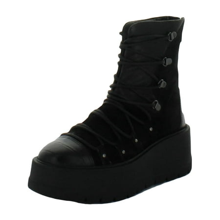 Free People Simone Women s Leather Lace-Up Wedge Ankle Boots