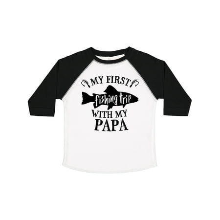 Inktastic My First Fishing Trip with My Papa Gift Toddler Boy or Toddler Girl T-Shirt