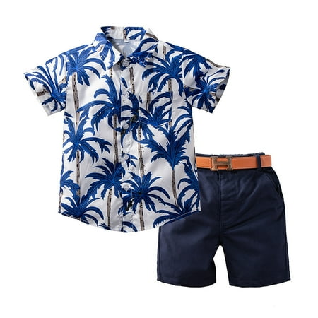 Baby Boys Summer Outfit Hawaiian Short Sleeve Blouse Button Shirt + Belt Short Pants + Waist Band Casual Gentleman Clothes 3PCS
Baby Boys Summer Outfit Hawaiian Short Sleeve Blouse Button Shirt + Belt Short Pants + Waist Band Casual Gentleman Clothes 3PCS