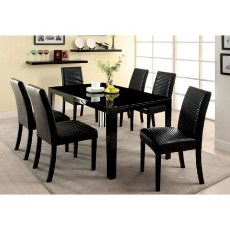 Furniture of America Kratz Contemporary 7 Piece High Gloss Dining Table Set