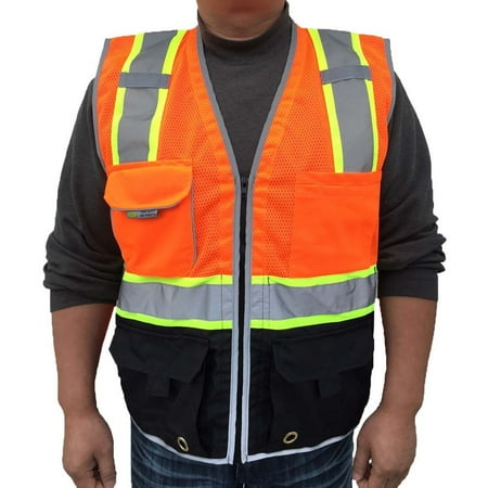 3C Products Premium ANSI/ISEA 107-2015 Class 2 Safety Orange Solid Front Mesh Back Surveyor Safety Vest w/ Black Bottom Inside Tablet-Pocket Mic Tabs and Pen Holder - SV3800-4XL
3C Products Premium ANSI/ISEA 107-2015 Class 2 Safety Orange Solid Front Mesh Back Surveyor Safety Vest w/ Black Bottom Inside Tablet-Pocket Mic Tabs and Pen Holder - SV3800-4XL