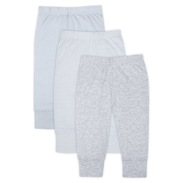 Little Star Organic Baby Boy or Girl Gender Neutral Newborn Essentials Knit Pants, 3-Pack
