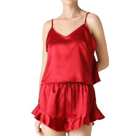Homgro Women s Sexy Cami Shorts Satin Pajama Set Pj Sleepwear Ruffle Lingerie Spaghetti Strap 2 Piece Sets Slik Nightwear V Neck Solid Sleep Camisole Lounge Red X-Large
Homgro Women s Sexy Cami Shorts Satin Pajama Set Pj Sleepwear Ruffle Lingerie Spaghetti Strap 2 Piece Sets Slik Nightwear V Neck Solid Sleep Camisole Lounge Red X-Large