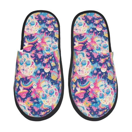 Honeii Skull rainbow color space print Slippers Memory Foam House Bedroom Slippers for Women and Men Fuzzy Plush Comfy Faux Fur Lined Slide Shoes-Large
Honeii Skull rainbow color space print Slippers Memory Foam House Bedroom Slippers for Women and Men Fuzzy Plush Comfy Faux Fur Lined Slide Shoes-Large