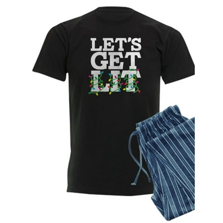 CafePress - Lets Get Lit Men s Charcoal Pajamas - Men s Dark Pajamas