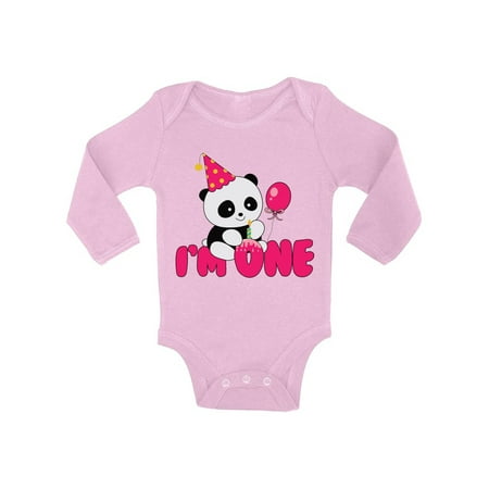 1st Birthday Baby Girl - Cute Baby Boy Baby Girl Shirt - Little Panda Bodysuit