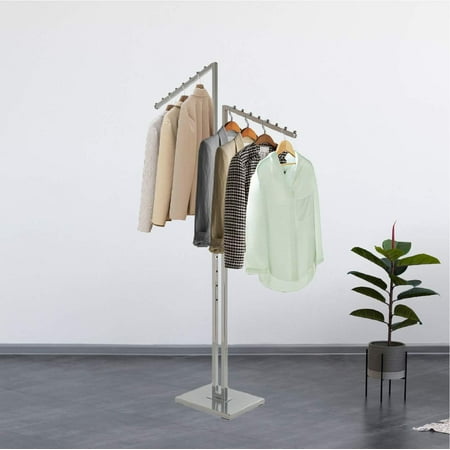 2 Way Garment Rack In Chrome Finish - Corrosion Resistant Fashion Display Rack With Slant Arms. Clothing And Garment Racks
2 Way Garment Rack In Chrome Finish - Corrosion Resistant Fashion Display Rack With Slant Arms. Clothing And Garment Racks