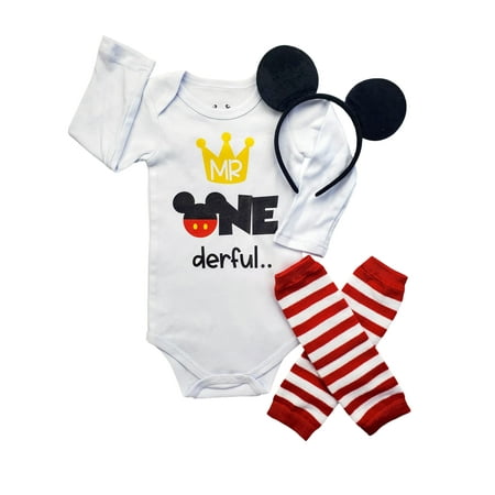 First Birthday Outfit 1st Baby Boy Bodysuit Onederful (Mouse Onederful w/Leggings&Ears 09M - Long Sleeve) 
First Birthday Outfit 1st Baby Boy Bodysuit Onederful (Mouse Onederful w/Leggings&Ears 09M - Long Sleeve)