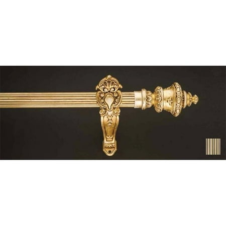WinarT USA 8.1188.45.29.320 Palas 1188 Curtain Rod Set - 1.75 in. - Lacquered Black/Gold - 126 in.