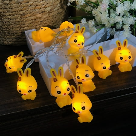 Cute Rabbit String Lights Bunny Fairy Lights 5.4FT 10 LED Battery Powered Night Light for Bedroom Wedding Birthday Party Garden Decoration
Cute Rabbit String Lights Bunny Fairy Lights 5.4FT 10 LED Battery Powered Night Light for Bedroom Wedding Birthday Party Garden Decoration