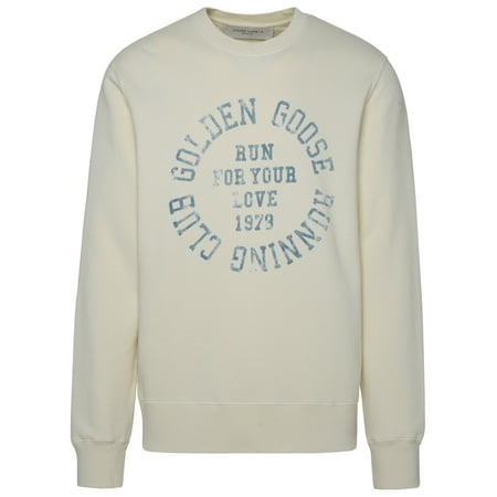 GOLDEN GOOSE Man Felpa In Cotone Avorio