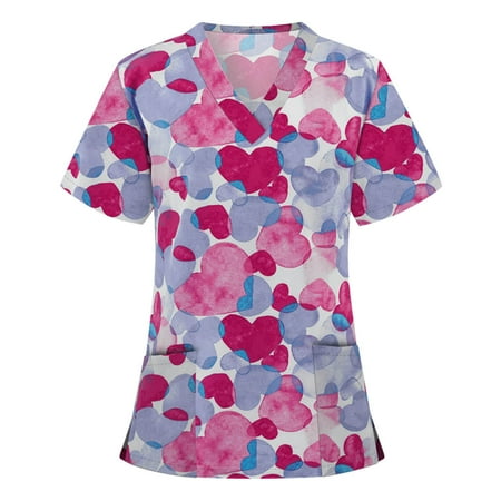 Ozmmyan Womens Tops Scrubs for Women Short Sleeve V-neck Scrubs Tops Working Uniform Printed with Two Pockets Blouse Nursing Uniform Saving Clearance
Ozmmyan Womens Tops Scrubs for Women Short Sleeve V-neck Scrubs Tops Working Uniform Printed with Two Pockets Blouse Nursing Uniform Saving Clearance