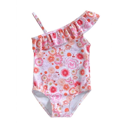 Toddler Girls Summer Romper Swimwear Sleeveless One Shoulder Ruffled Floral Print Bathing Suit
Toddler Girls Summer Romper Swimwear Sleeveless One Shoulder Ruffled Floral Print Bathing Suit
