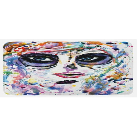 Sugar Skull Kitchen Mat Halloween Girl Sugar Skull Makeup Watercolor Painting Style Creepy Look Plush Decorative Kitchen Mat with Non Slip Backing 47 X 19 Multicolor by Ambesonne
Sugar Skull Kitchen Mat Halloween Girl Sugar Skull Makeup Watercolor Painting Style Creepy Look Plush Decorative Kitchen Mat with Non Slip Backing 47 X 19 Multicolor by Ambesonne