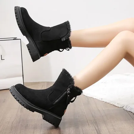 Women‘s Snow Boots Warm Plush Lined Side Zipper Ankle Boots Round Toe Platform Boots
Women‘s Snow Boots Warm Plush Lined Side Zipper Ankle Boots Round Toe Platform Boots