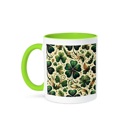 3dRose Good luck and success positive fantasy shamrock pattern art gift 11oz Two-Tone Green Mug
3dRose Good luck and success positive fantasy shamrock pattern art gift 11oz Two-Tone Green Mug