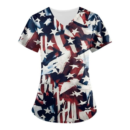 Yubatuo Women Plus Size Scrubs Top with Pockets Ruffle Round Neck Short Sleeve Floral Work Blouse for Women Dark Blue L
Yubatuo Women Plus Size Scrubs Top with Pockets Ruffle Round Neck Short Sleeve Floral Work Blouse for Women Dark Blue L
