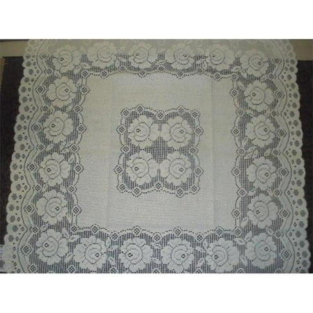 24 x 48 in. European Lace Table Topper White