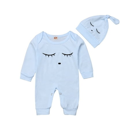 Newborn Infant Baby Girls Boys Autumn Pretty Jumpsuits Eyes Print Long Sleeve Blue Cotton Romper +Hats
Newborn Infant Baby Girls Boys Autumn Pretty Jumpsuits Eyes Print Long Sleeve Blue Cotton Romper +Hats