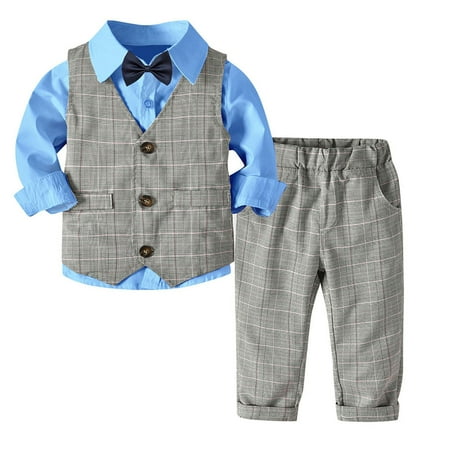 HAiming Clothing Sets for Toddler Kids Baby Boy Trendy Bowtie Vest Long Sleeve Button Shirts and Pants 4-Piece Outfits
HAiming Clothing Sets for Toddler Kids Baby Boy Trendy Bowtie Vest Long Sleeve Button Shirts and Pants 4-Piece Outfits