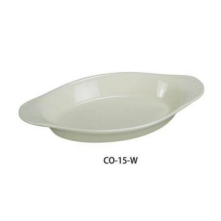 Yanco CO-15-W 15 oz China Oval Welsh Rarebit Crock White - 10.75 x 5.75 x 1.25 in. - Pack of 36