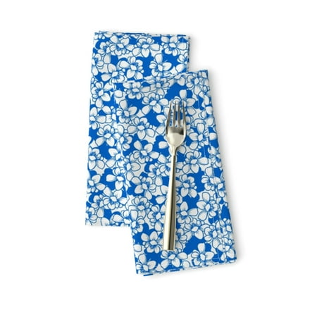 Blue And White Multidirectional Cotton Dinner Napkins by Roostery Set of 2