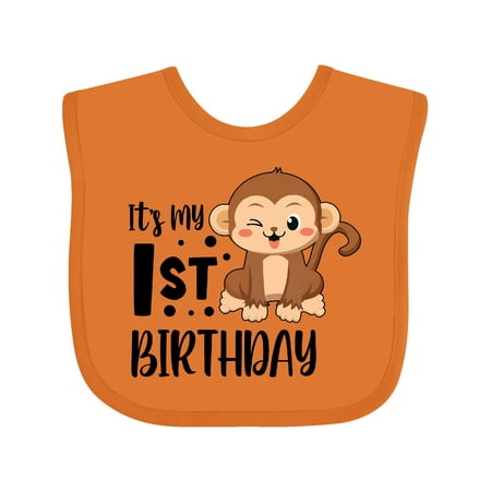 Inktastic Monkey Its My 1st Birthday Gift Baby Boy or Baby Girl Bib