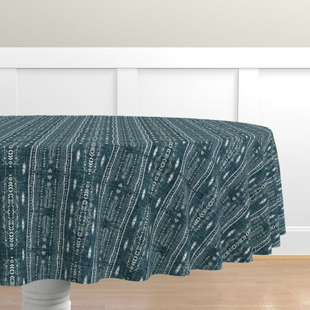 Cotton Sateen Tablecloth 70 Round - Navy Boho Blue White Stripes Mudcloth Southwestern Geometric Modern Print Custom Table Linens by Spoonflower
Cotton Sateen Tablecloth 70 Round - Navy Boho Blue White Stripes Mudcloth Southwestern Geometric Modern Print Custom Table Linens by Spoonflower